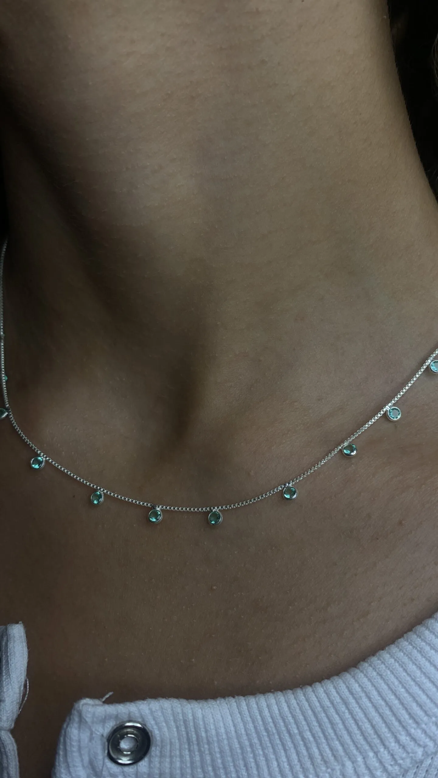 Colar modelo "Choker com Pedras Esmeralda"-(40cm) - Imagem 3