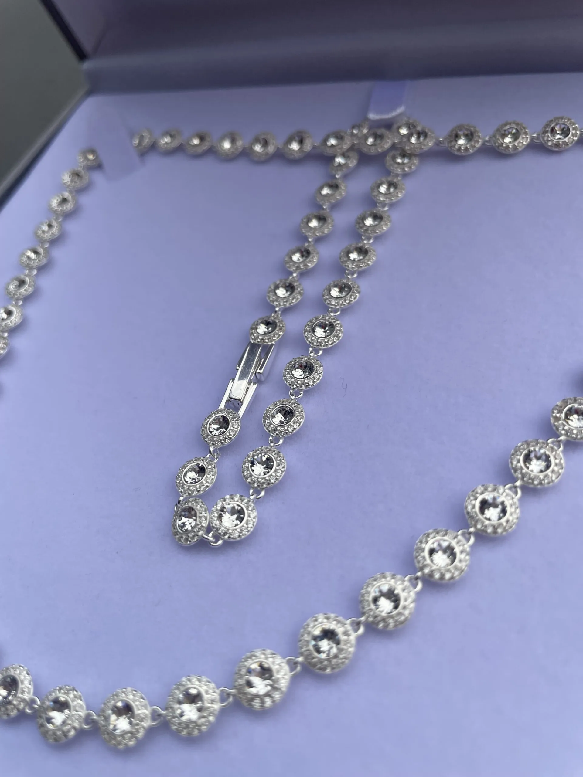 Conjunto colar e pulseira modelo Angelic Prata 925 cravejado em pedras de zircônia - Imagem 2
